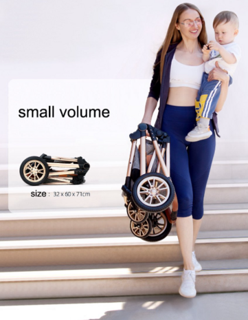 Magic ZC - Luxe Multifunctionele 3-in-1 Combi Kinderwagen Blauw