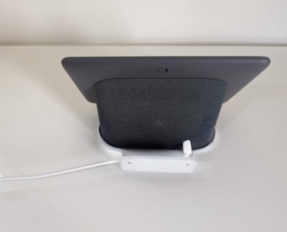 Support mural/&eacute;cran compatible avec Google Home Hub - Support mural pour Google Nest Hub - G&eacute;n&eacute;ration 1 et 2 - Blanc