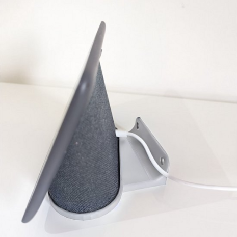 Muurbeugel/houder geschikt voor Google Home Hub - Wall Mount voor Google Nest Hub - Gen 1 &amp; 2 - Wit - 15&deg; links