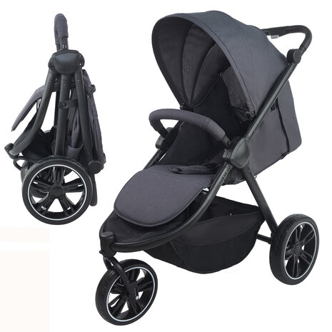 Magic ZC - Slimme Buggy voor Onderweg &ndash; Licht, Snel &amp; Comfortabel Zwart