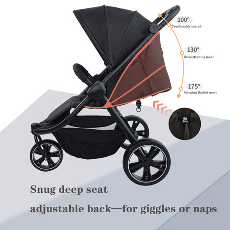Magic ZC - Slimme Buggy voor Onderweg &ndash; Licht, Snel &amp; Comfortabel Zwart