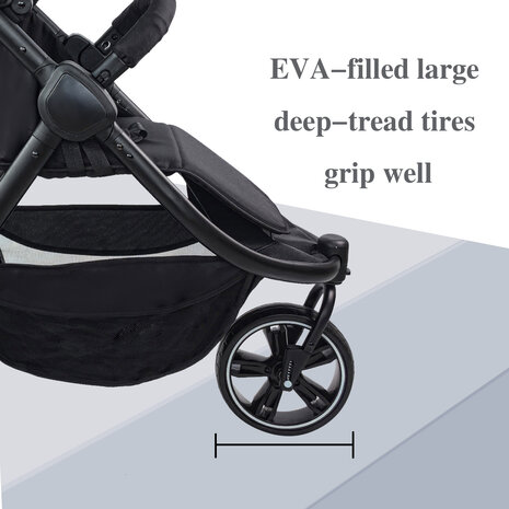 Magic ZC - Slimme Buggy voor Onderweg &ndash; Licht, Snel &amp; Comfortabel Zwart