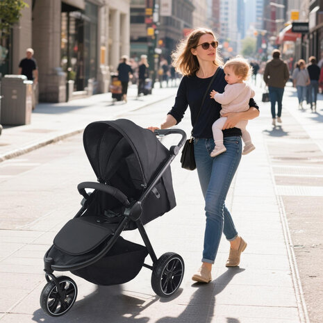 Magic ZC - Slimme Buggy voor Onderweg &ndash; Licht, Snel &amp; Comfortabel Zwart